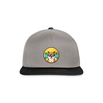 Shih Poo Hunderasse Cartoon Sonnenbrille Strand - Snapback Cap - Graphit/Schwarz - Vorne