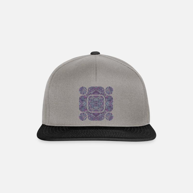 Violet Aztèque Abstrait - Casquette snapback - gris graphite/noir