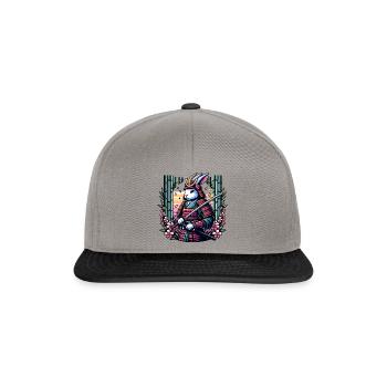 Lapin samouraï dans une forêt de bambous - Casquette snapback - gris graphite/noir - Devant