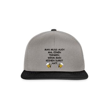 Bier, Durst, Party, feiern, Weihnachten, grillen - Snapback Cap - Graphit/Schwarz - Vorne