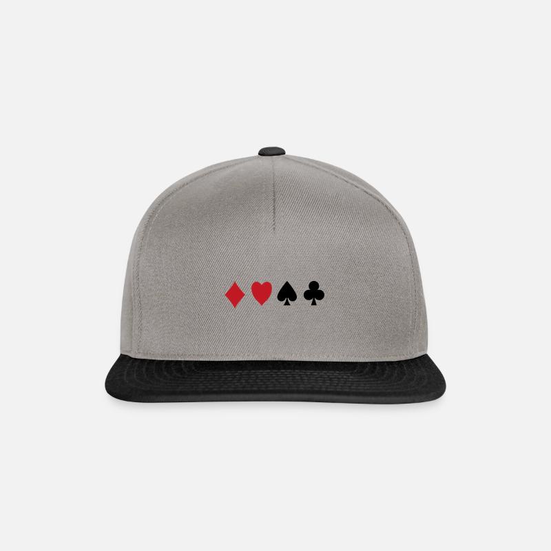 Kartenspiel - Snapback Cap - Graphit/Schwarz