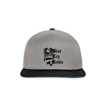 Blut Erz Kohle - Snapback Cap - Graphit/Schwarz - Vorne