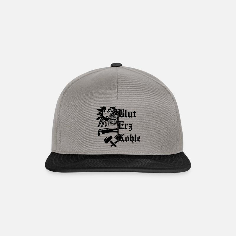 Blut Erz Kohle - Snapback Cap - Graphit/Schwarz