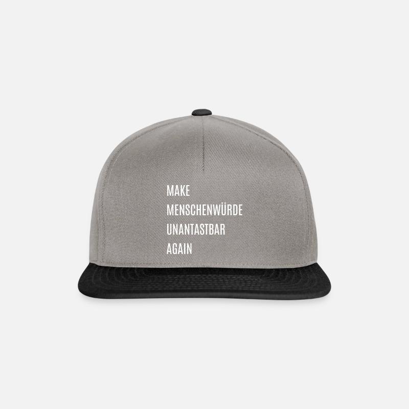Menschenwürde - Snapback Cap - Graphit/Schwarz