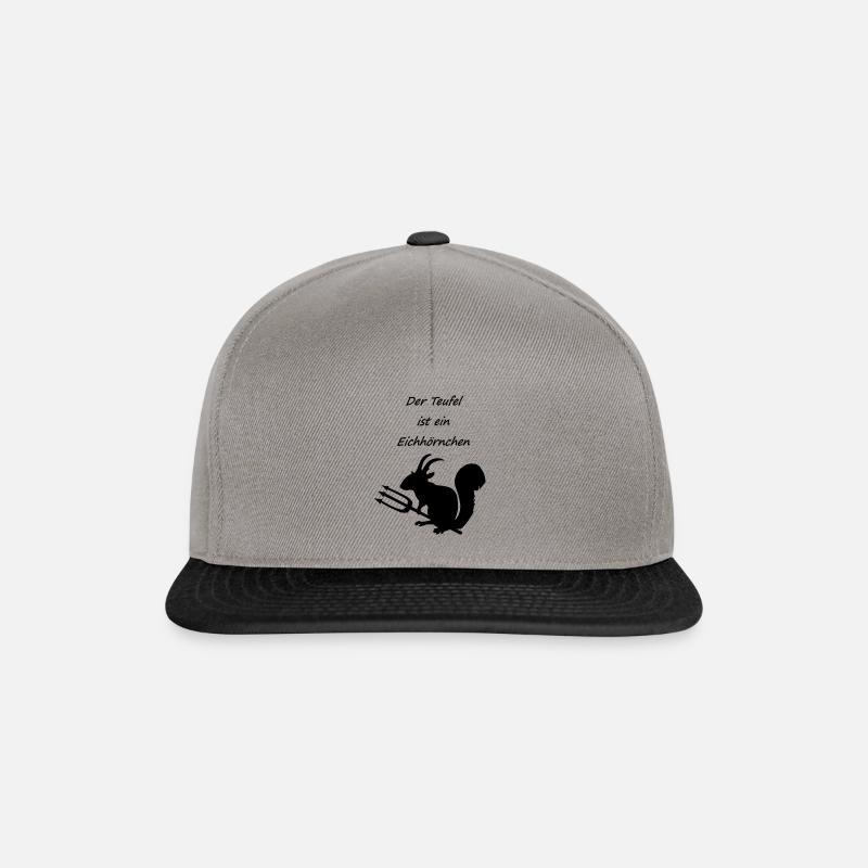 Teufel ist ein Eichhörnchen,Shirt Geschenke Spruch - Snapback Cap - Graphit/Schwarz