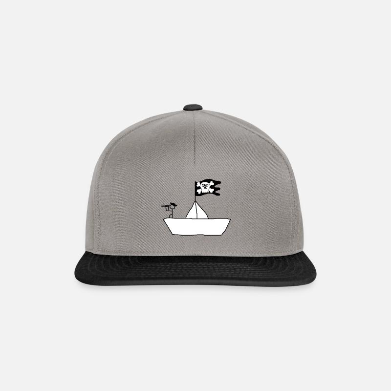 Stick figure pirate - Snapback Cap - graphite/black