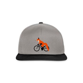 fox on bicycle - Snapback Cap - graphite/black - Front