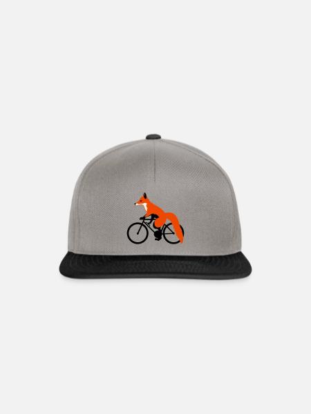 Fuchs auf dem Fahrrad - Snapback Cap - Graphit/Schwarz