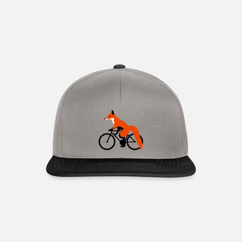Fuchs auf dem Fahrrad - Snapback Cap - Graphit/Schwarz