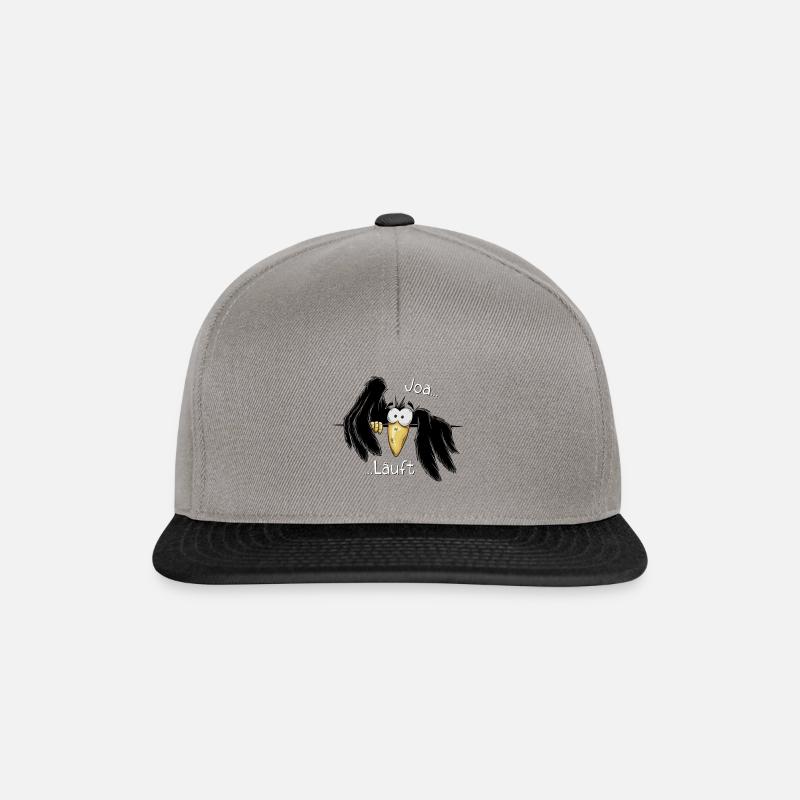 Joa Läuft grummelige Krähe zerzauster Rabe - Snapback Cap - Graphit/Schwarz