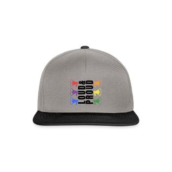 PRIDE Loud and PROUD black 2 - Snapback Cap - Graphit/Schwarz - Vorne