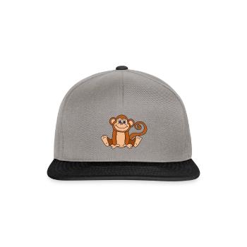 Funny Cute Cool Monkey - Snapback Cap - graphite/black - Front