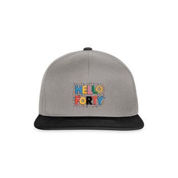 Hallo Vierzig - Snapback Cap - Graphit/Schwarz - Vorne