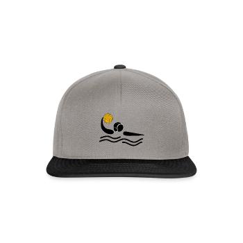 Wasserball Sport Ball Waterpolo - Snapback Cap - Graphit/Schwarz - Vorne