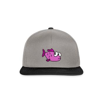 Funny cute cool fish - Snapback Cap - graphite/black - Front