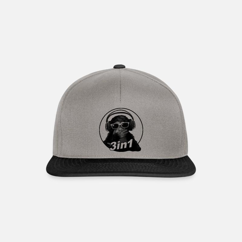 3 in 1 - black - Snapback Cap - Graphit/Schwarz
