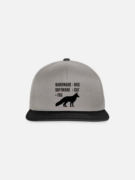 Fuchs Hardware Hund Software Katze - Snapback Cap - Graphit/Schwarz