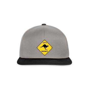 Bounce Australien Känguru Trampolin hüpfen Schild - Snapback Cap - Graphit/Schwarz - Vorne