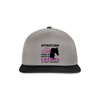 Cheval Shirt - Équitation Cavalier - Poney Cadeaux - Casquette snapback - gris graphite/noir - Devant