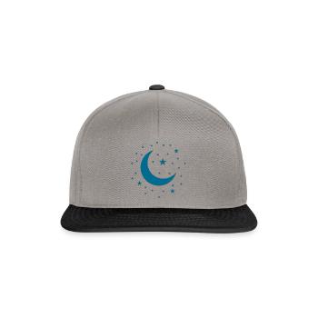 Ciel étoilé - Etoiles et lune - Casquette snapback - gris graphite/noir - Devant