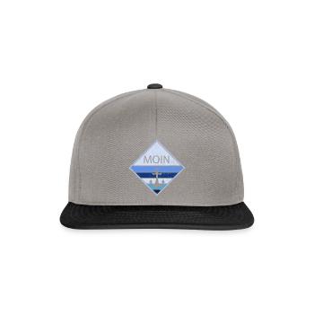 moin blau - Snapback Cap - Graphit/Schwarz - Vorne
