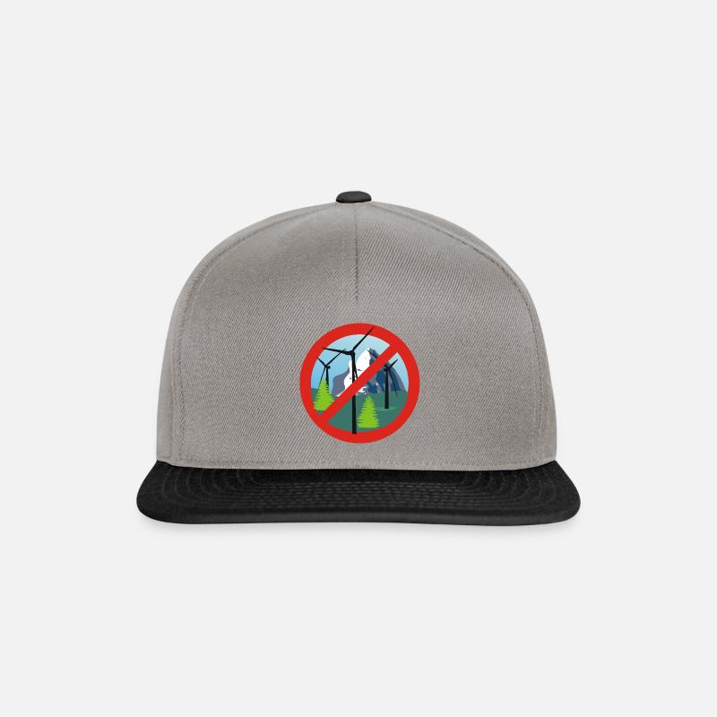 Contre les éoliennes - Casquette snapback - gris graphite/noir