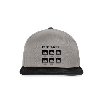 Beamte - Was meine Eltern von mir denken, schlafen - Snapback Cap - Graphit/Schwarz - Vorne