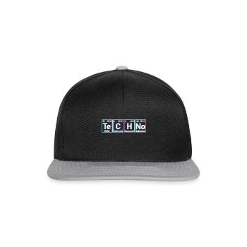 Techno Musik Periodensystem EDM Rave - Snapback Cap - Schwarz/Grau - Vorne