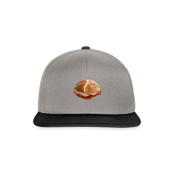 Leberkas Semmel Bayern Leberkäse Fleischkäse - Snapback Cap - Graphit/Schwarz - Vorne