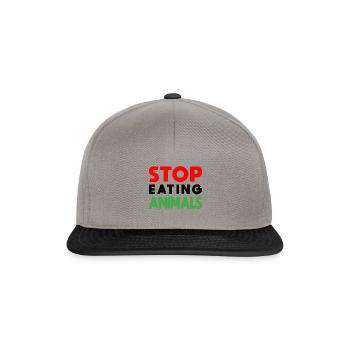 Stop eating Animals - Black Edition - Snapback Cap - Graphit/Schwarz - Vorne