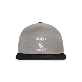 Schafkopfen Schafkopf Kartenspiel Einhorn Spruch - Snapback Cap - Graphit/Schwarz - Vorne