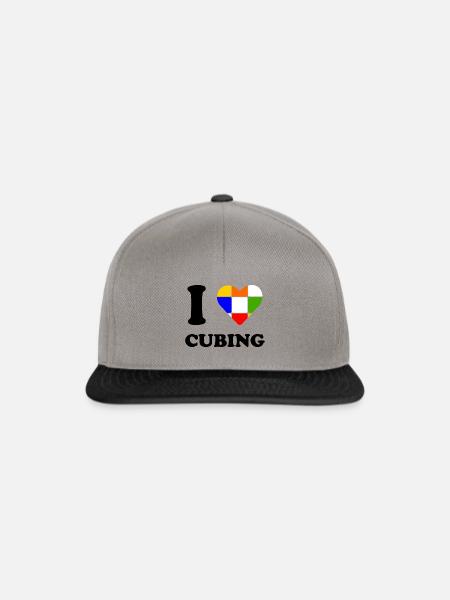 I Love Cubing Speedcubing Speedsolving - Snapback Cap - Graphit/Schwarz
