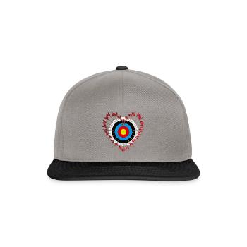 Zielscheibe Herzchen - Snapback Cap - Graphit/Schwarz - Vorne