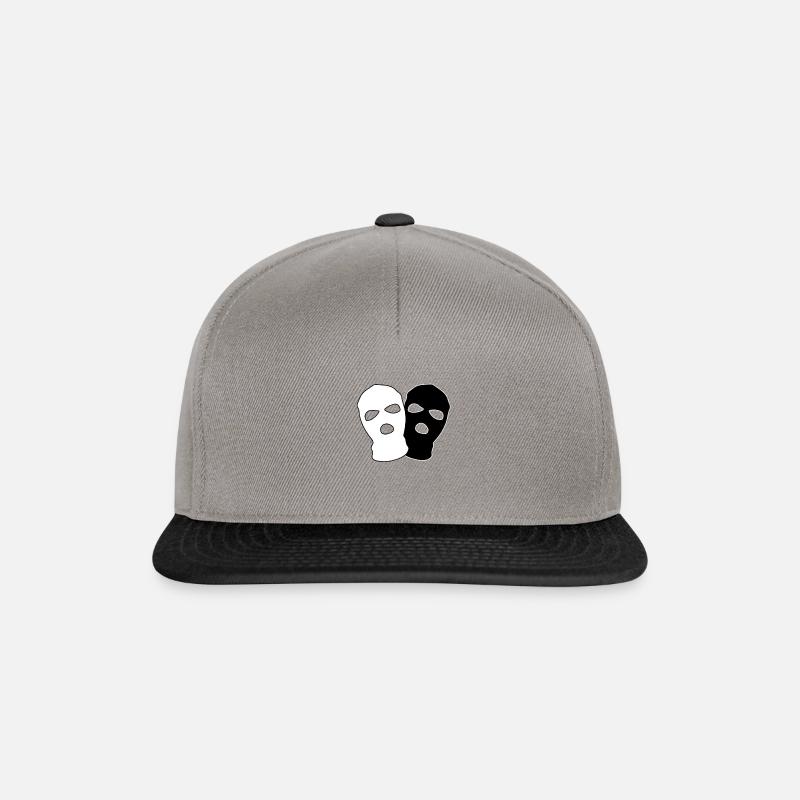 Double HOOD weiß / schwarz - Snapback Cap - Graphit/Schwarz