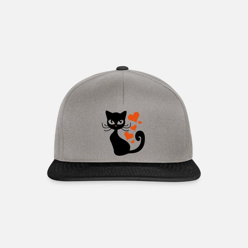 chat chaton chaton amour - Casquette snapback - gris graphite/noir
