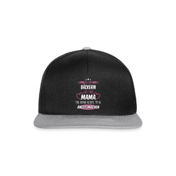 Bäcker Bäckerin Bäckerei Beruf Spruch - Snapback Cap - Schwarz/Grau - Vorne