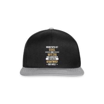 Kranführer Kran Baustelle Kranfahrer Spruch - Snapback Cap - Schwarz/Grau - Vorne