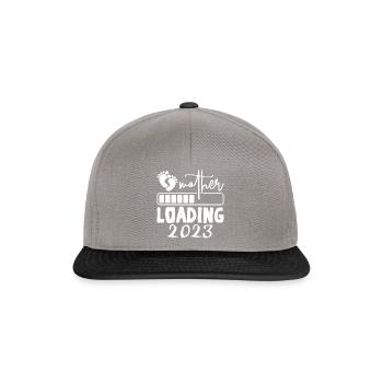 Mama loading 2023, werdende Mutter 2023 - Snapback Cap - Graphit/Schwarz - Vorne