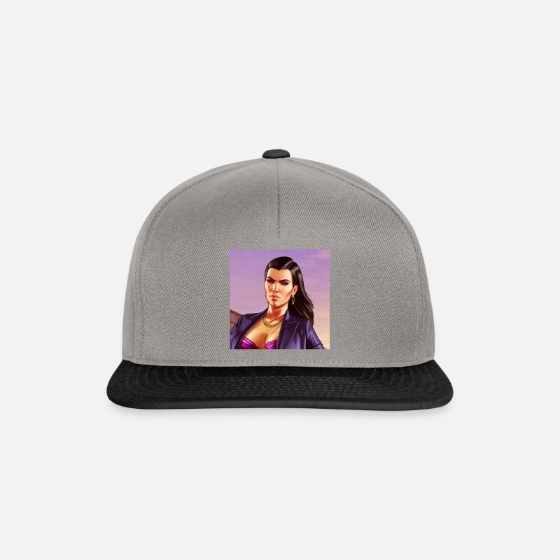 GTA5 Look - Kim Kardachian - Snapback Cap - Graphit/Schwarz