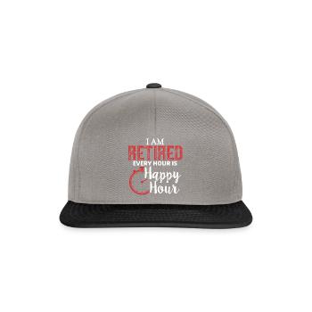 Retired, Every hour counts. Retired pensioner - Snapback Cap - graphite/black - Front