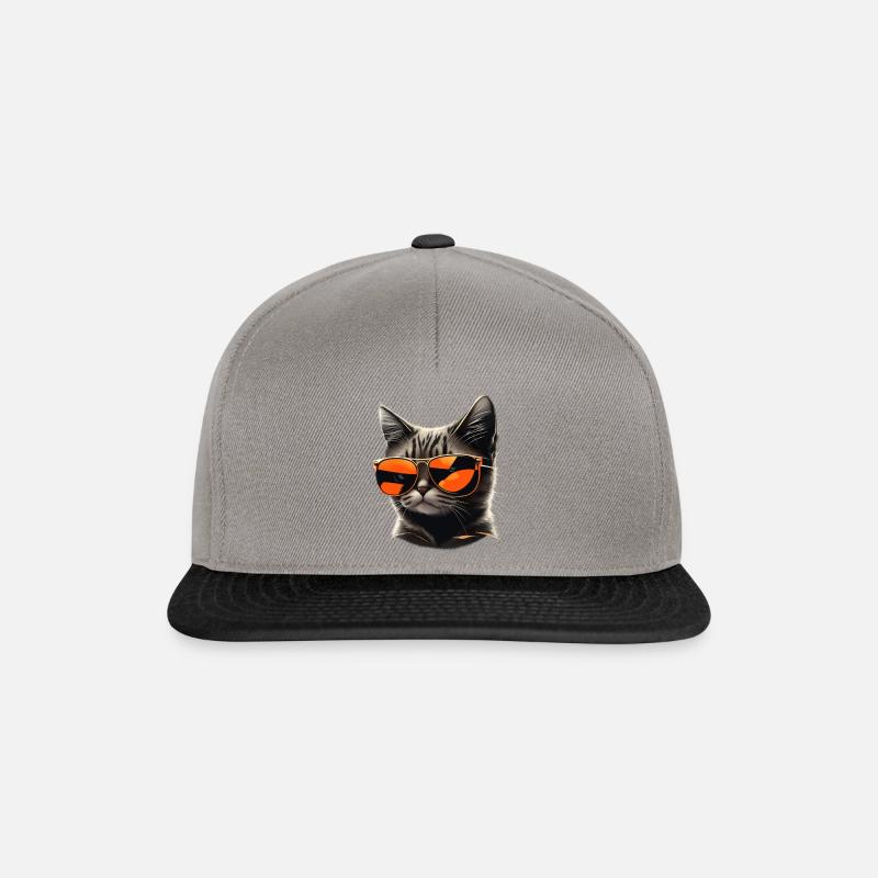Cat With Sunglasses - Snapback Cap - Graphit/Schwarz