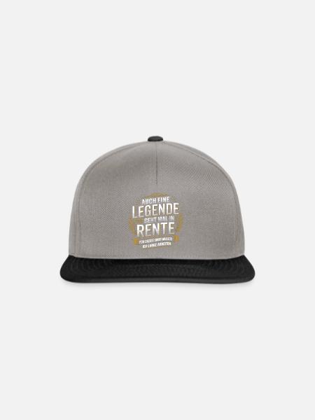 Auch Eine Legende Geht Mal In Rente - Snapback Cap - Graphit/Schwarz