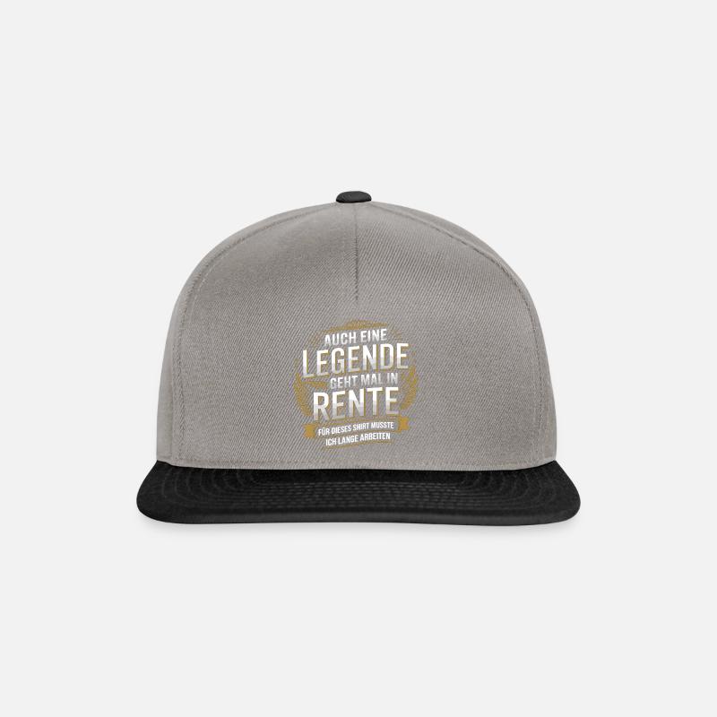 Auch Eine Legende Geht Mal In Rente - Snapback Cap - Graphit/Schwarz
