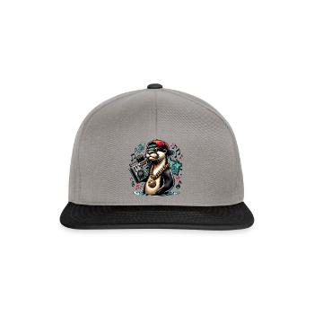 Loutre Hip Hop Avec Boombox Et Chaîne - Casquette snapback - gris graphite/noir - Devant