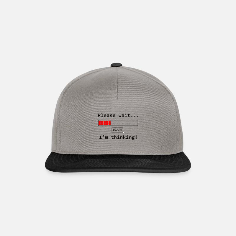Bitte Warten - Snapback Cap - Graphit/Schwarz