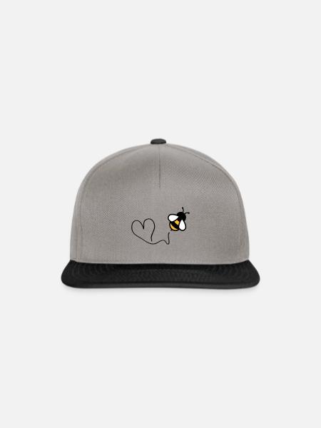 bee heart - Snapback Cap - graphite/black