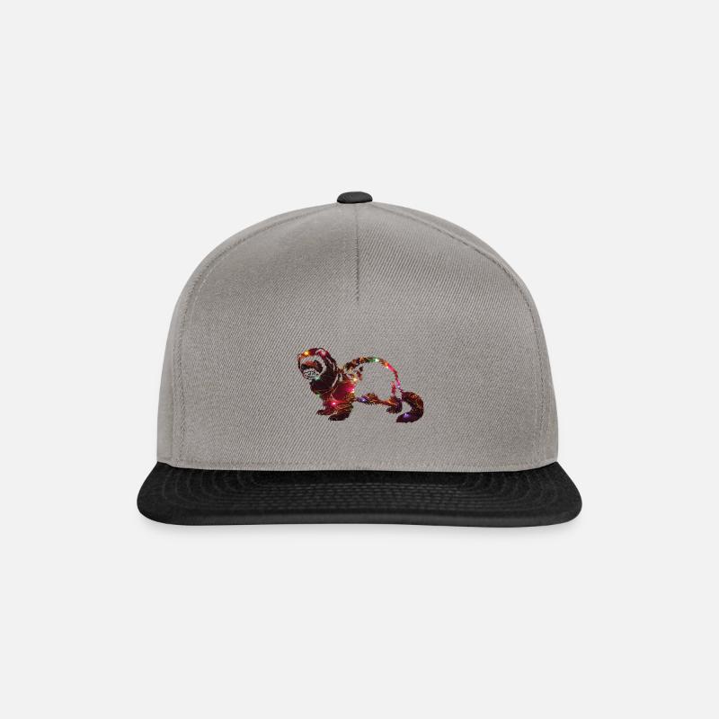 Marder mit buntem Muster - Snapback Cap - Graphit/Schwarz