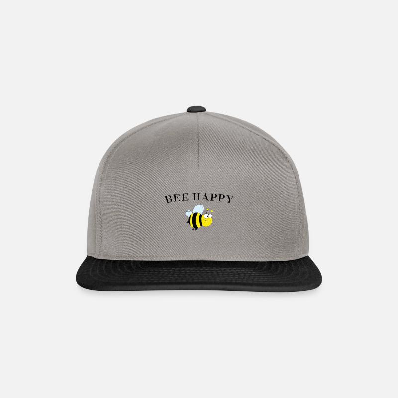 BEE HAPPY - Snapback Cap - Graphit/Schwarz