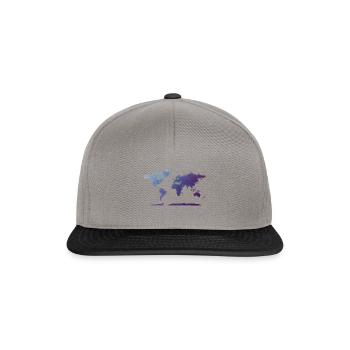 Detailed World Map as Tshirt Design PolyWorld - Snapback Cap - graphite/black - Front