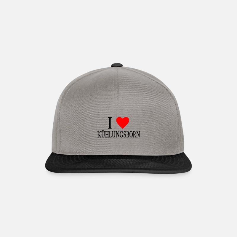 I love Kühlungsborn Schwarz mit Herz - Snapback Cap - Graphit/Schwarz